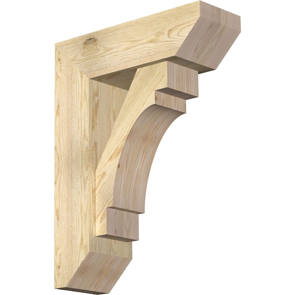Ekena Millwork Merced Slat Rough Sawn Bracket w/ Offset Brace, Douglas Fir, 8"W x 24"D x 32"H BKT0806X24X32MRC06RDF - main